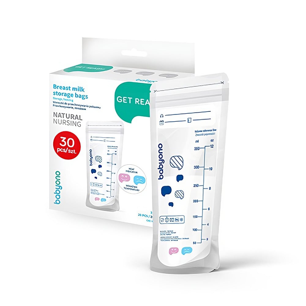 Boite de 30 sachets de conservation lait maternel(350ml), BABYONO