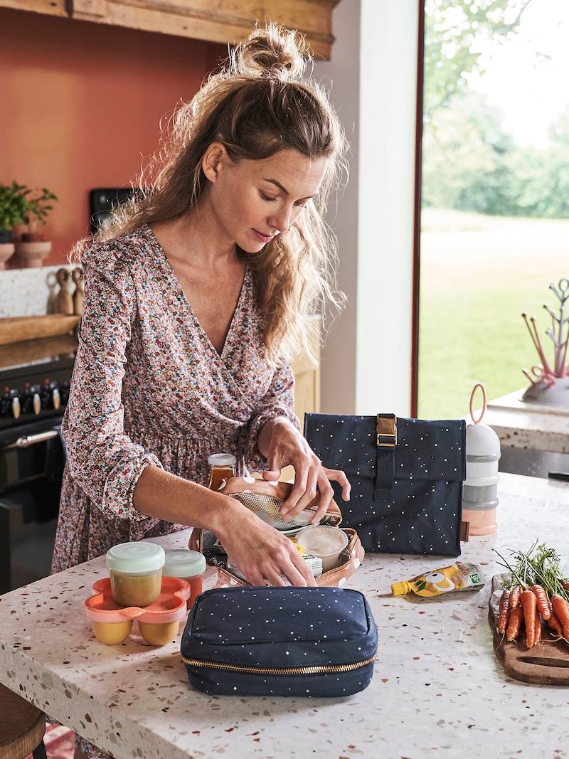 Snack box en coton enduit-marine étoiles, VERBAUDET