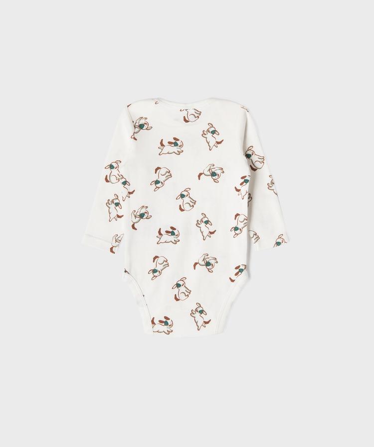 Lot de 3 bodys ML écru et marron en coton biologique