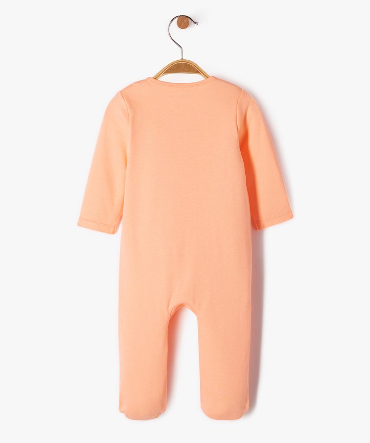 Grenouillère orange avec motif Pêche