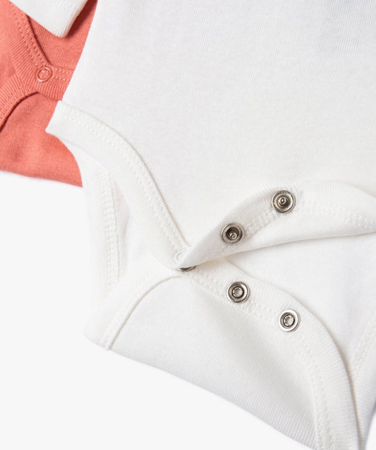 Lot de 3 bodys ML blanc et orange