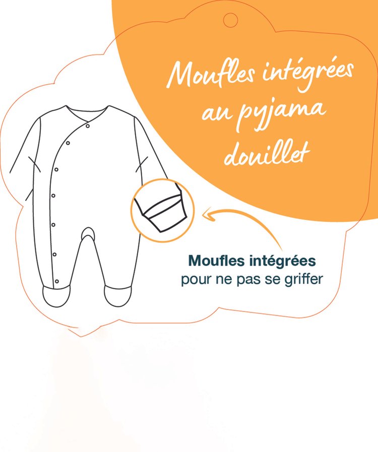 Kit naissance évolutif gris et blanc 3 pièces : Grenouillère(moufles intégrées),body ML et bonnet