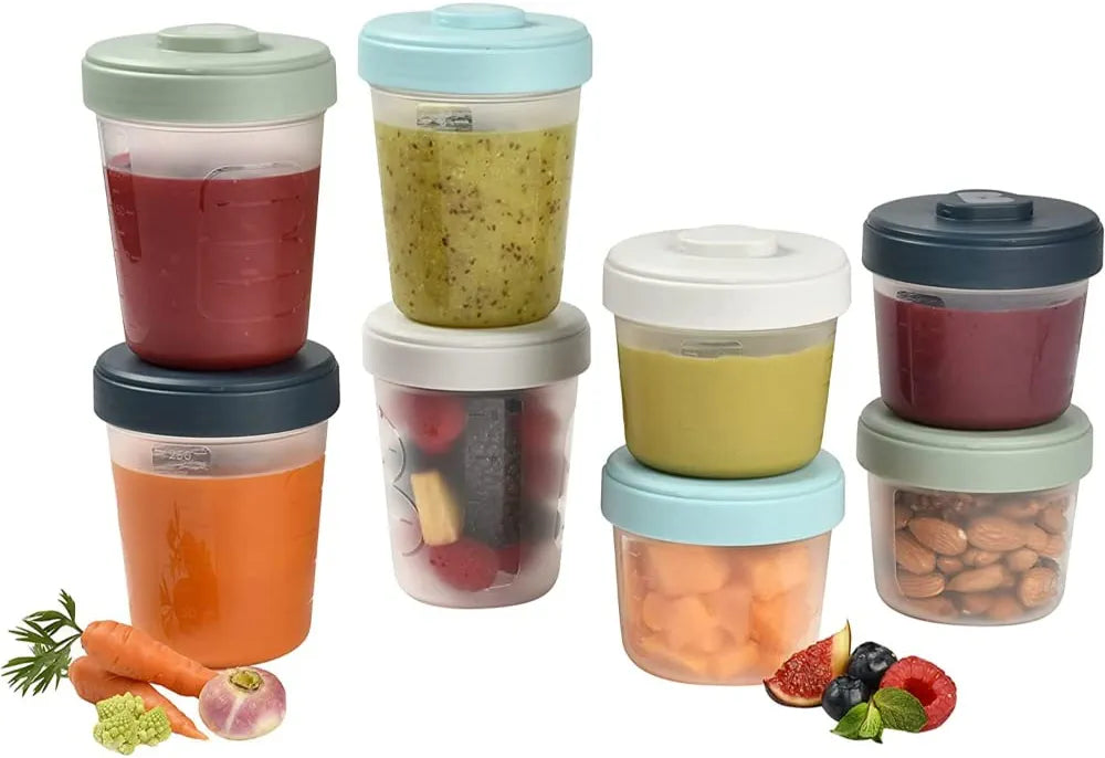 Lot de 8 pots de conservation clip(4×150ml et 4×250ml),BÉABA