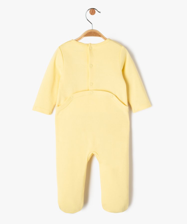 Grenouillère jaune avec motif hippopotame
