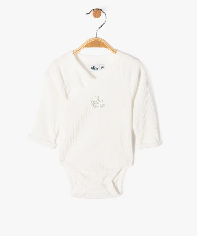 Kit naissance évolutif 3pièces:body ML,pantalon et bonnet blanc et vert d'eau