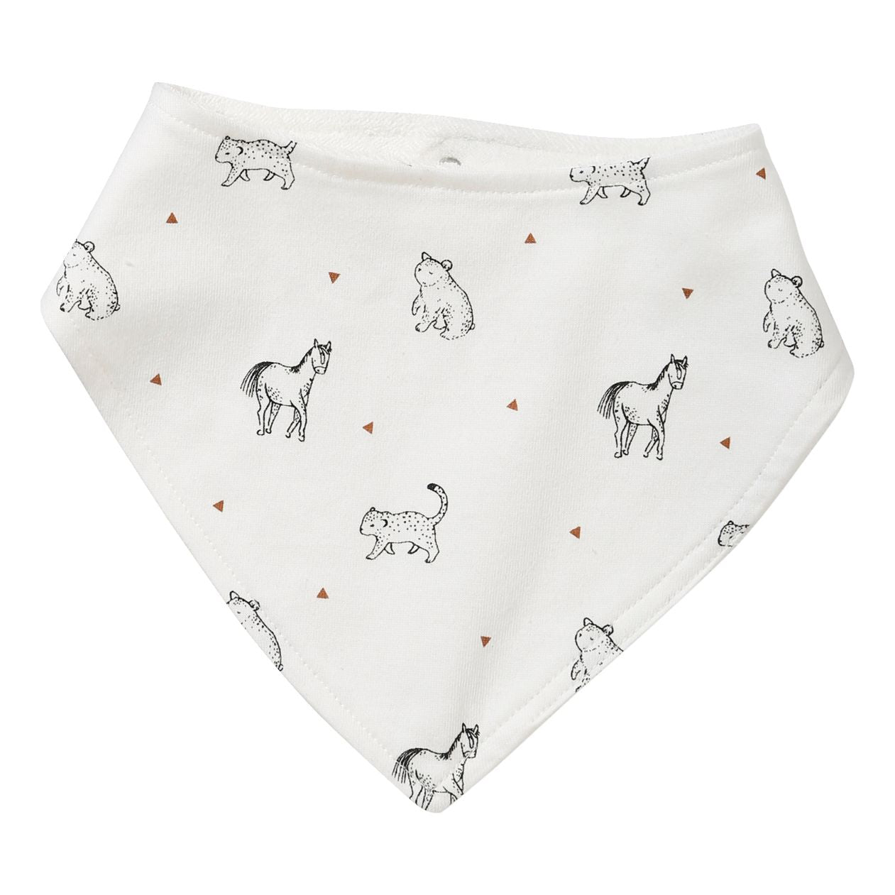 Lot de bavoirs bandana caramel et ivoire imprimé
