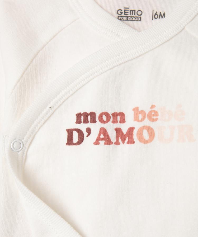 Lot de 3 bodysML blanc et rose en coton bio