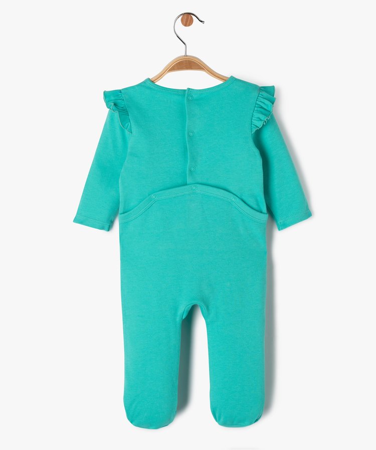 Grenouillère bleu turquoise avec volants sur les épaules