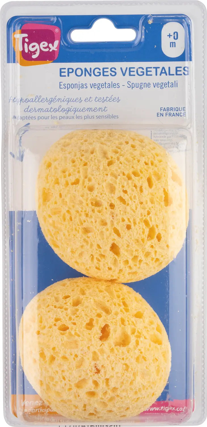 Lot de 2 éponges végétales de bain, TIGEX