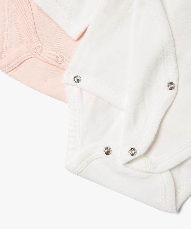 Lot de 3 bodysML blanc et rose en coton bio