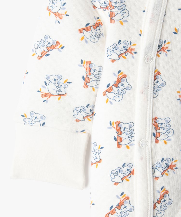 Kit naissance évolutif gris et blanc 3 pièces : Grenouillère(moufles intégrées),body ML et bonnet