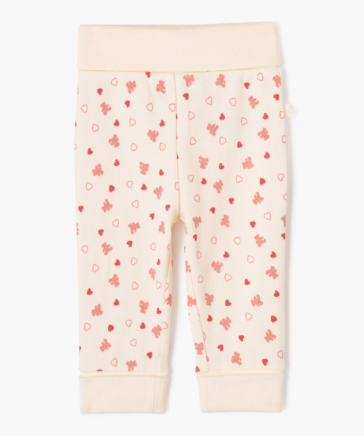 Kit naissance évolutif 3pièces: body ML, pantalon et bonnet ,écru et rose