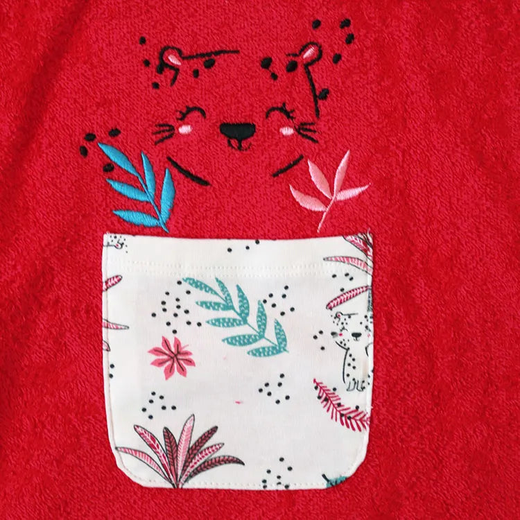 Poncho/cape de bain avec capuche ,rose
