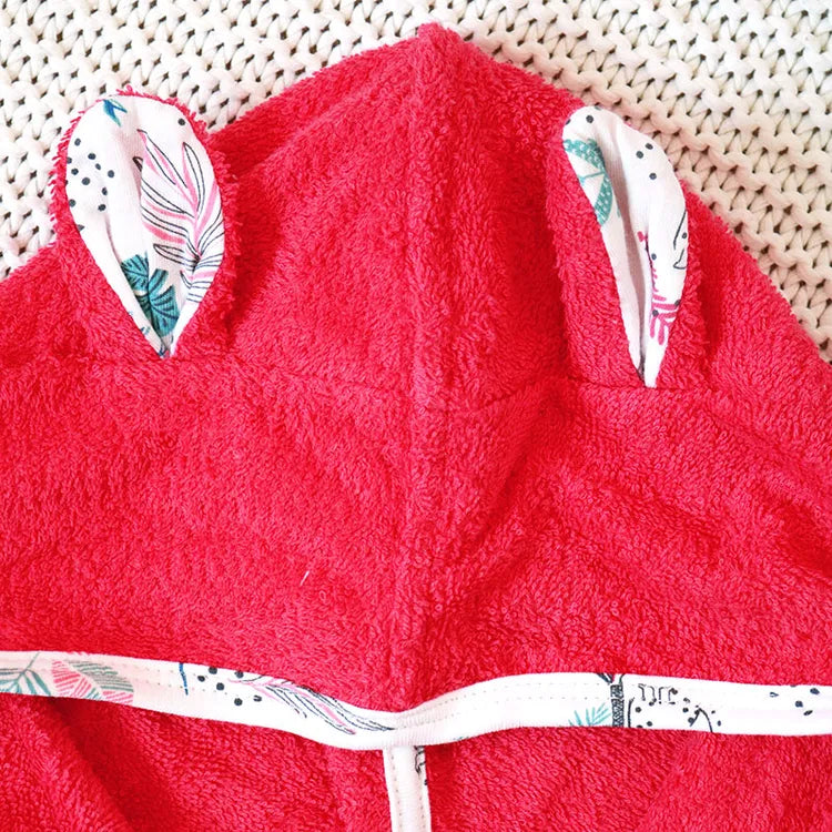 Poncho/cape de bain avec capuche ,rose