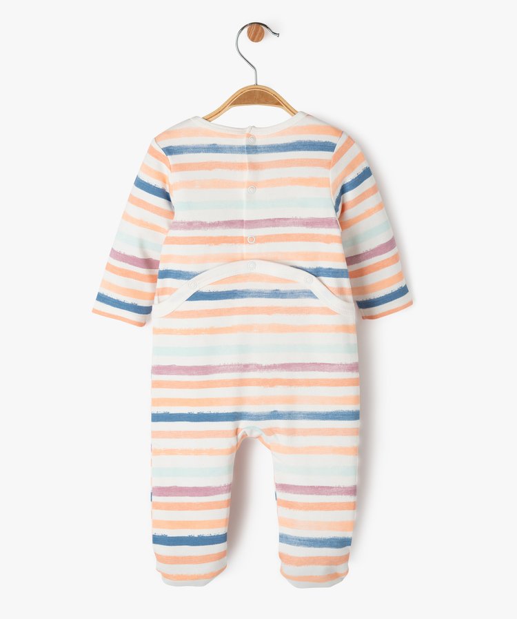 Grenouillère à rayures bleu/orange