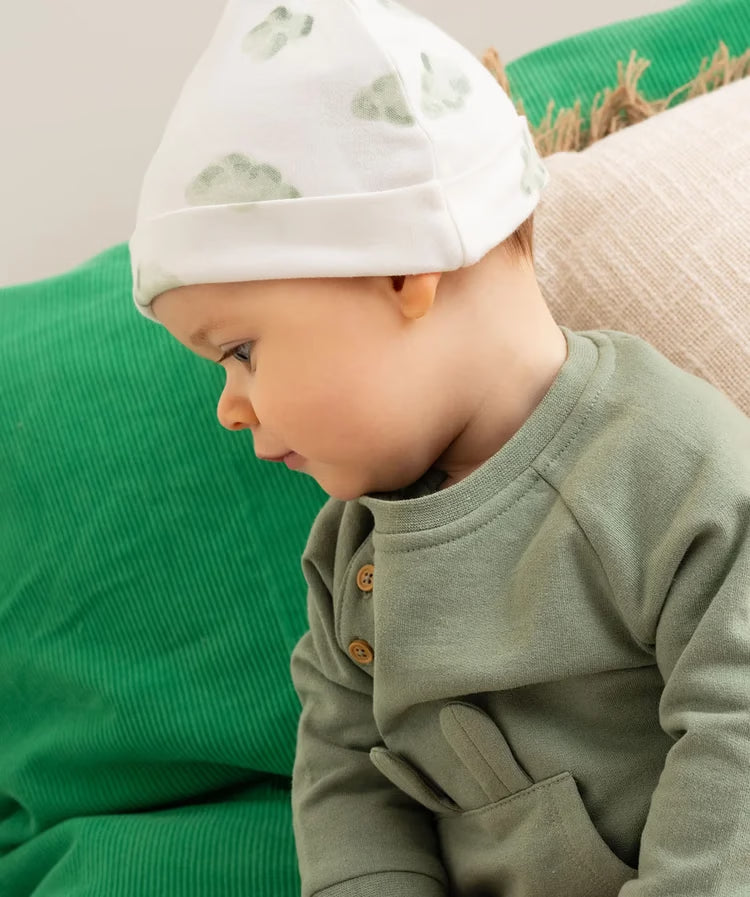 Lot de 2 bonnets à noeud écru et marron