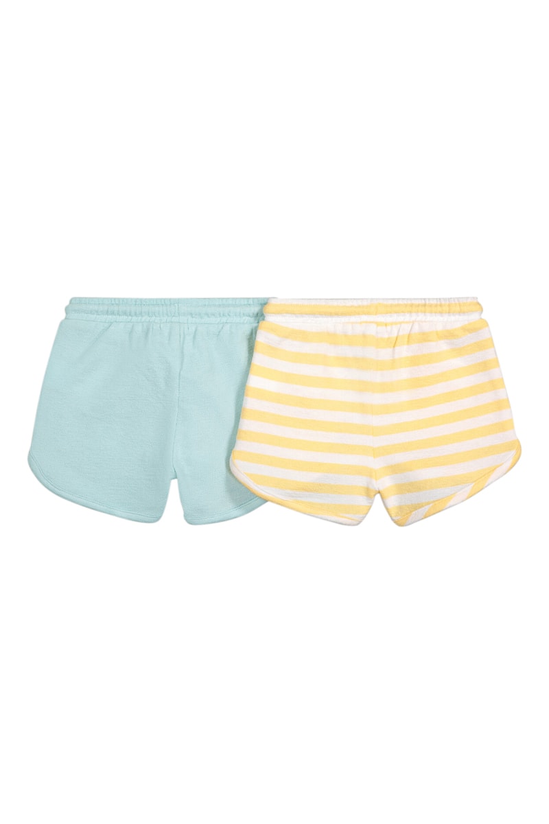 Lot de 2 shorts bleu et jaune