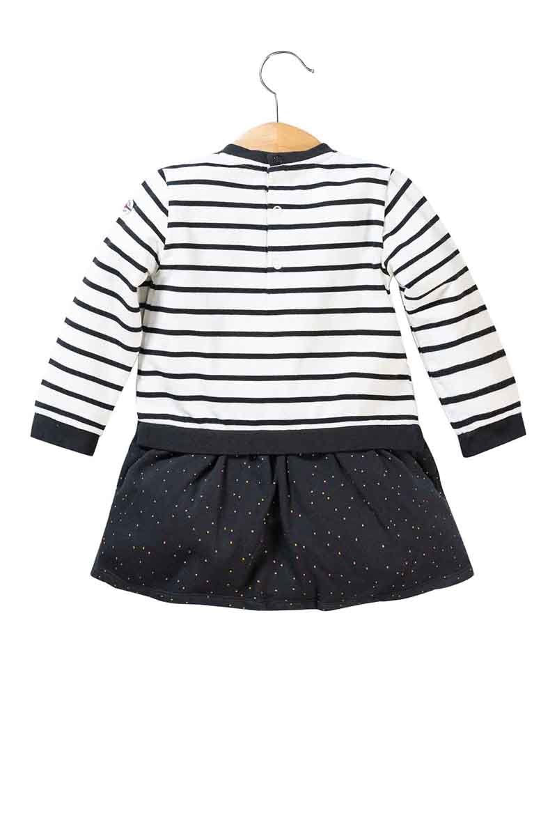 Robe paillettes manches longues bleu marine