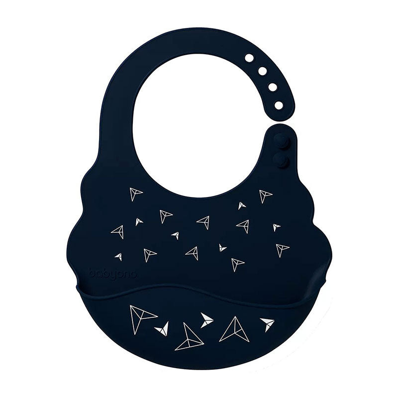 Bavoir Récupérateur ajustable en silicone, bleu nuit, Babyono ,Dakar-Sénégal