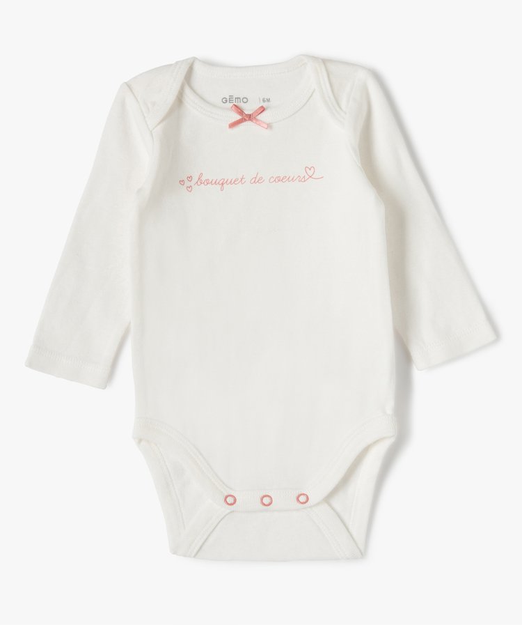 Lot de 3 bodys ML blanc et rose