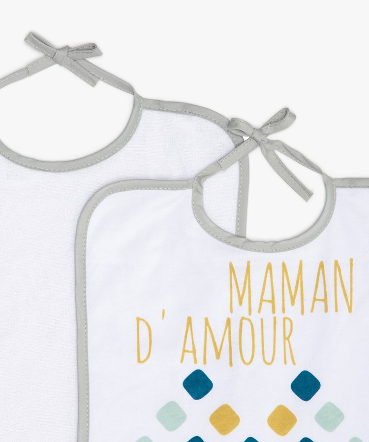 Lot de 2 bavoirs blancs