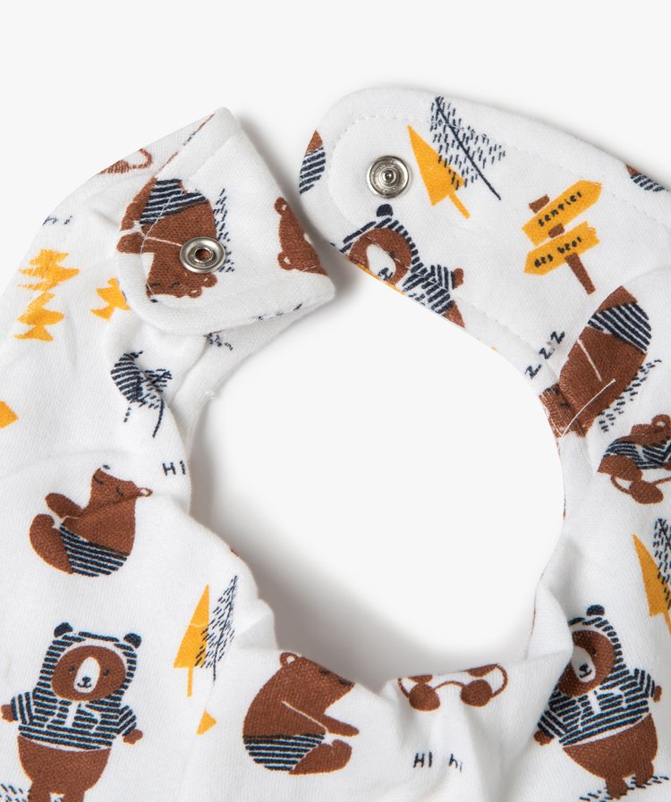 Lot de 3 bavoirs bandana , blanc ,gris et jaune