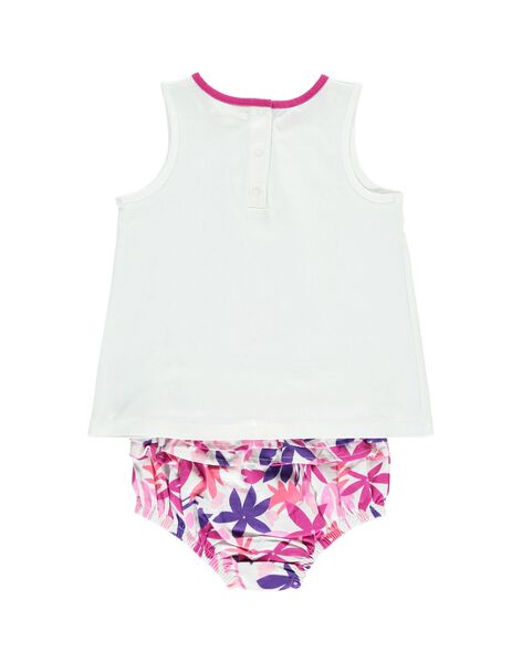 Ensemble débardeur et bloomer blanc et violet