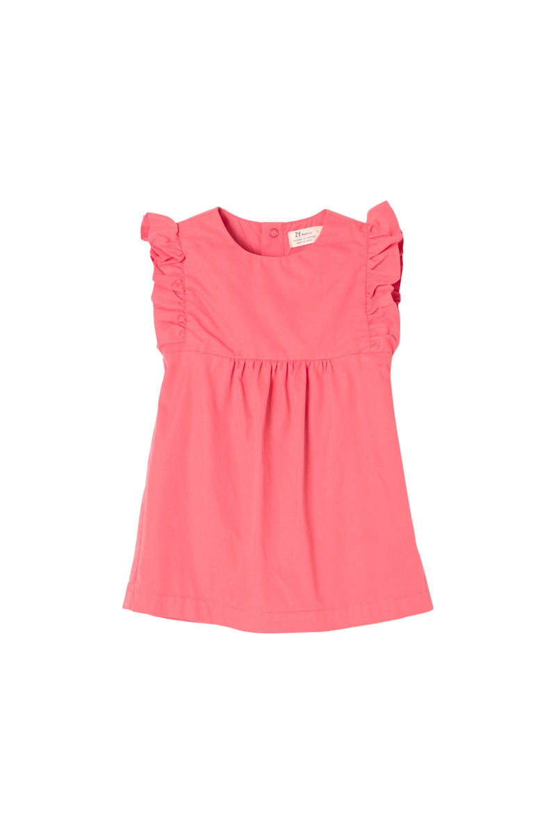 Robe volantée corail
