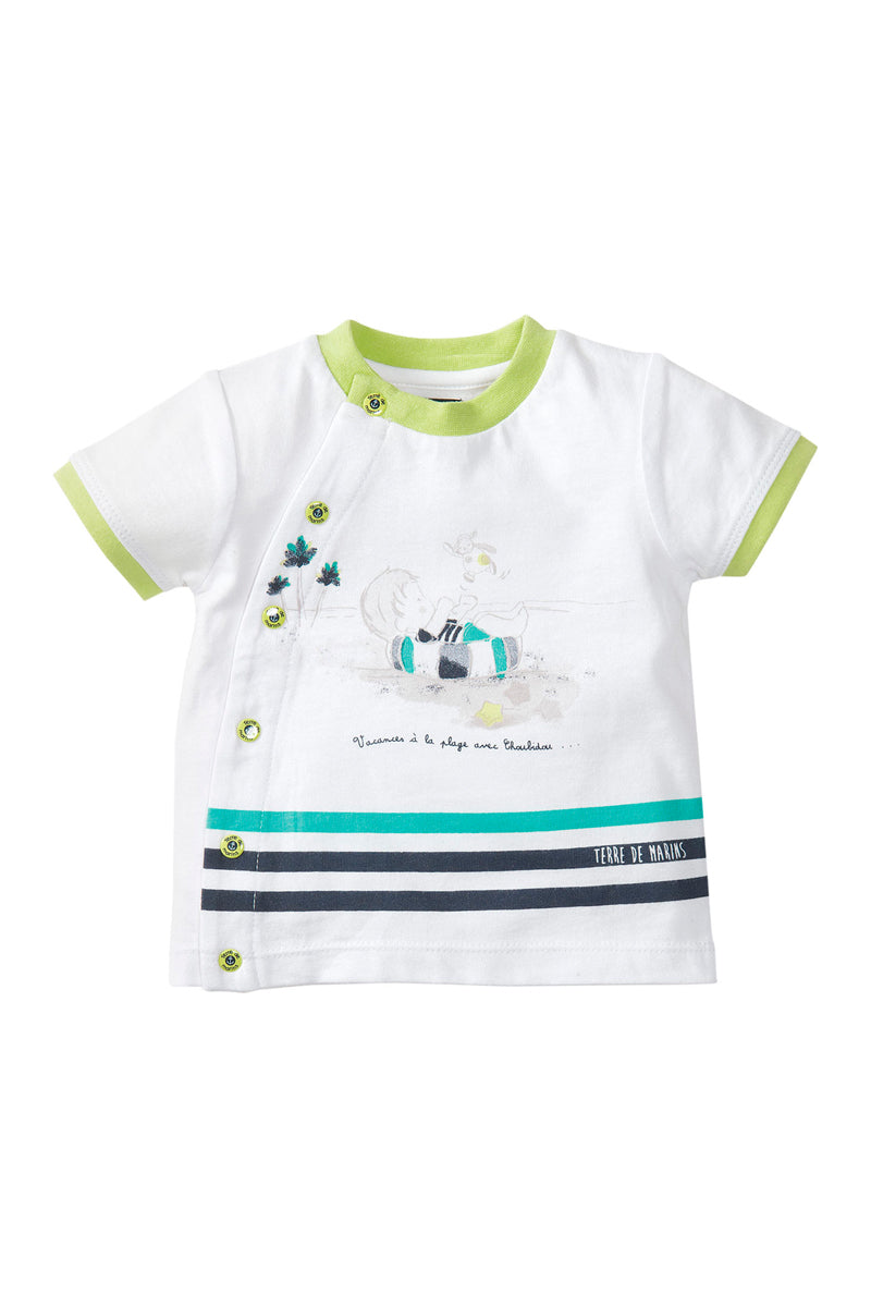 Ensemble T-shirt et short - Blanc /bleu marine