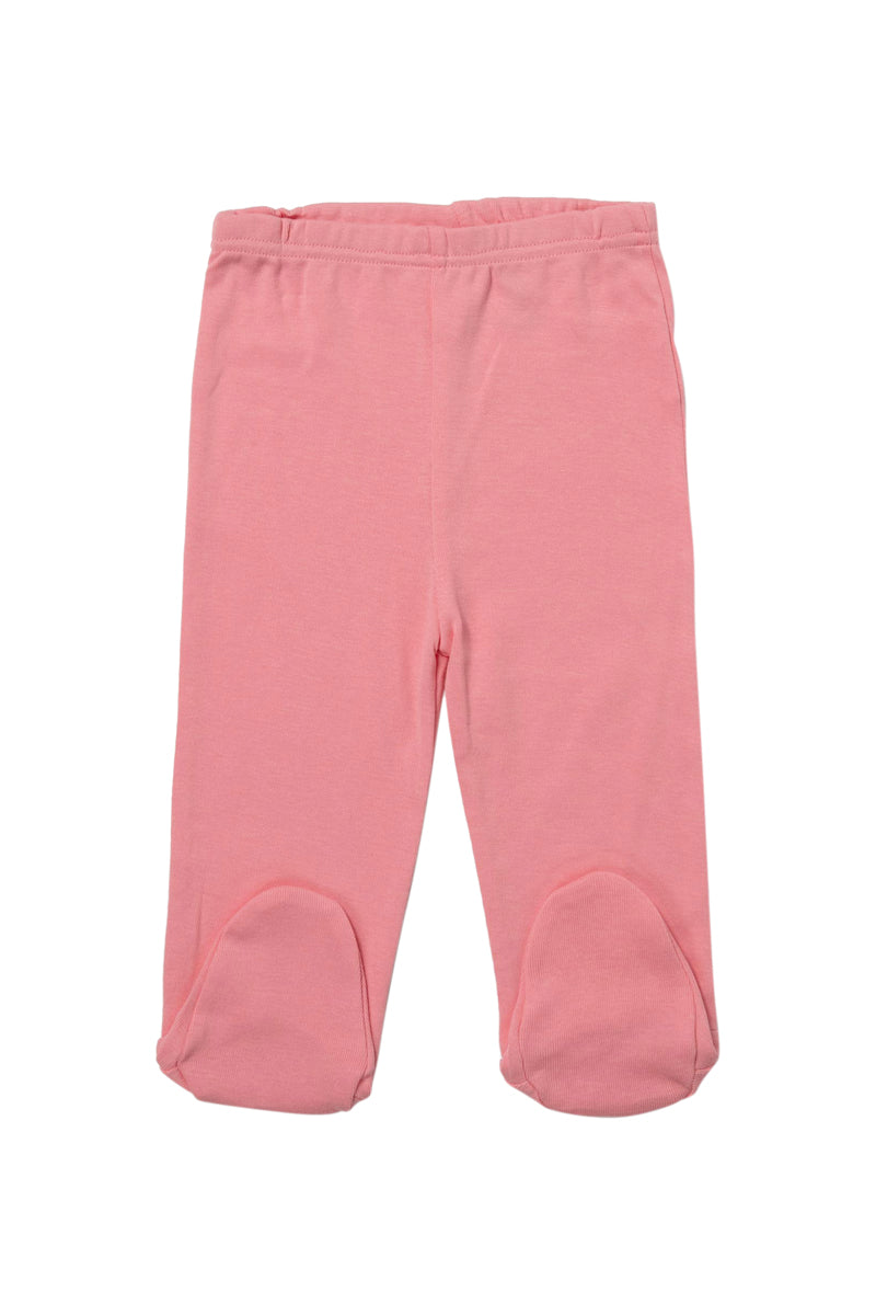Ensemble 3 pièces Blanc, saumon et rose : 2 Bodys ML et 1 pantalon à pieds
