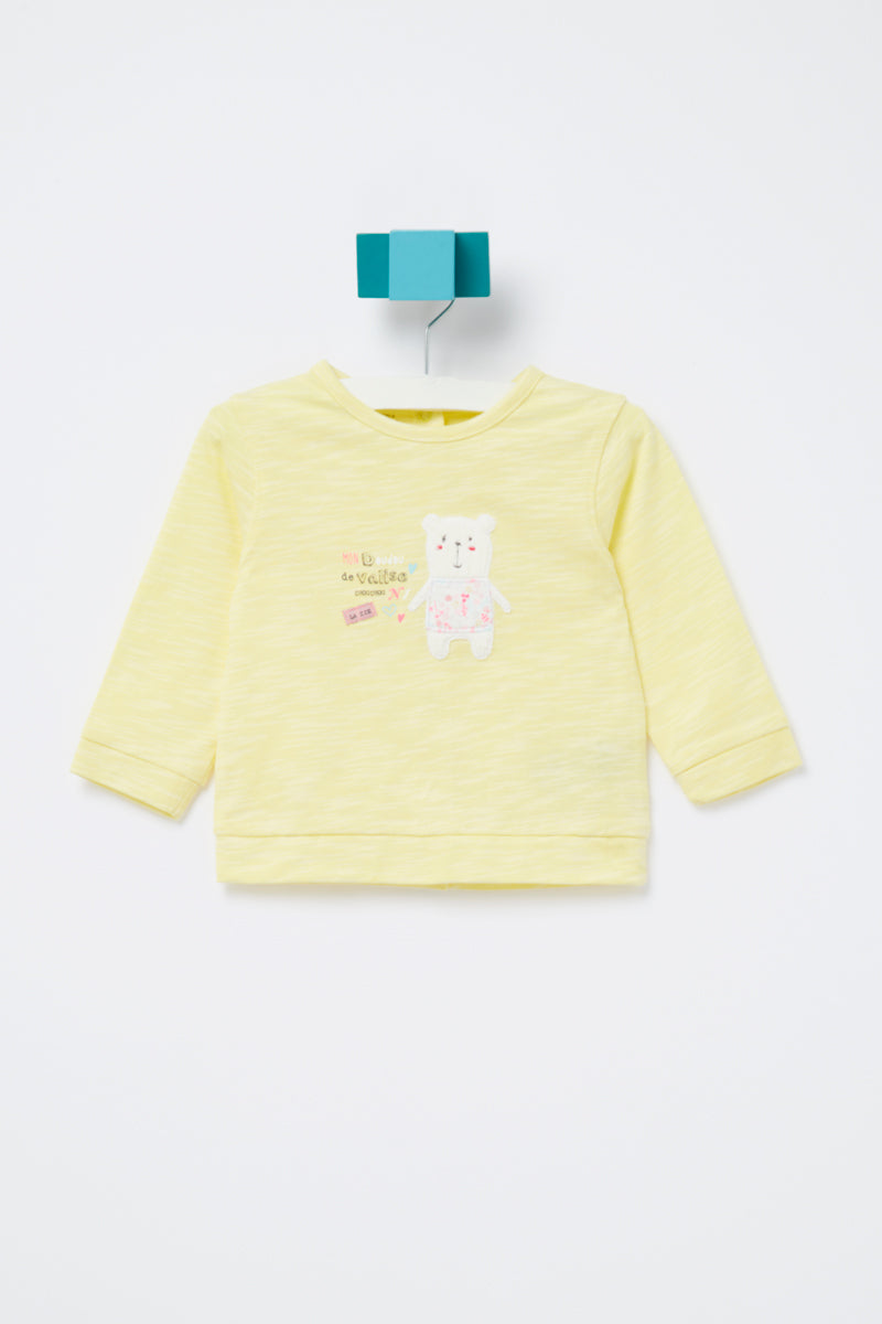 T-shirt ML Jaune chiné