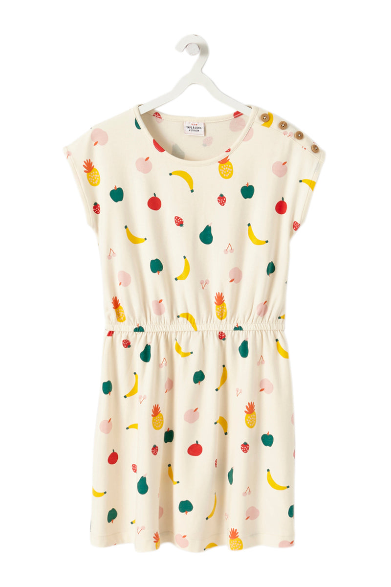 Robe Ecru à imprimés fruits