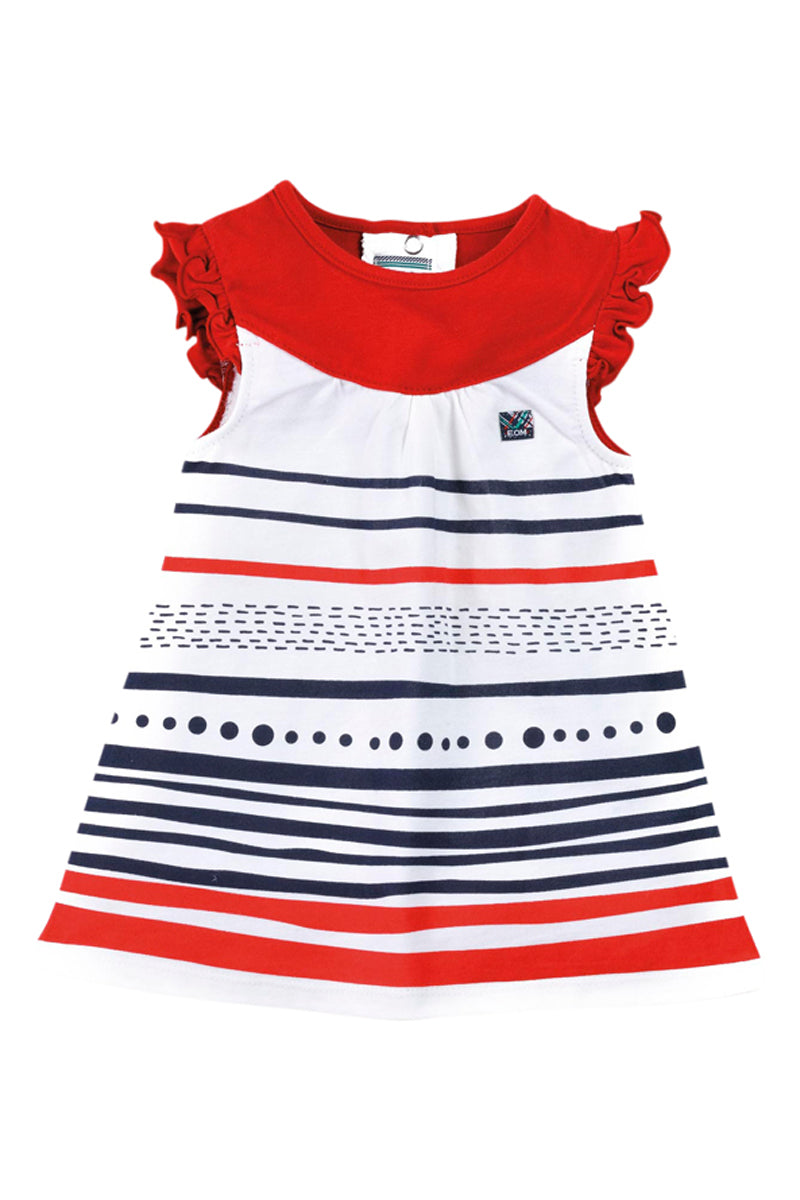 Robe rayée blanc et rouge