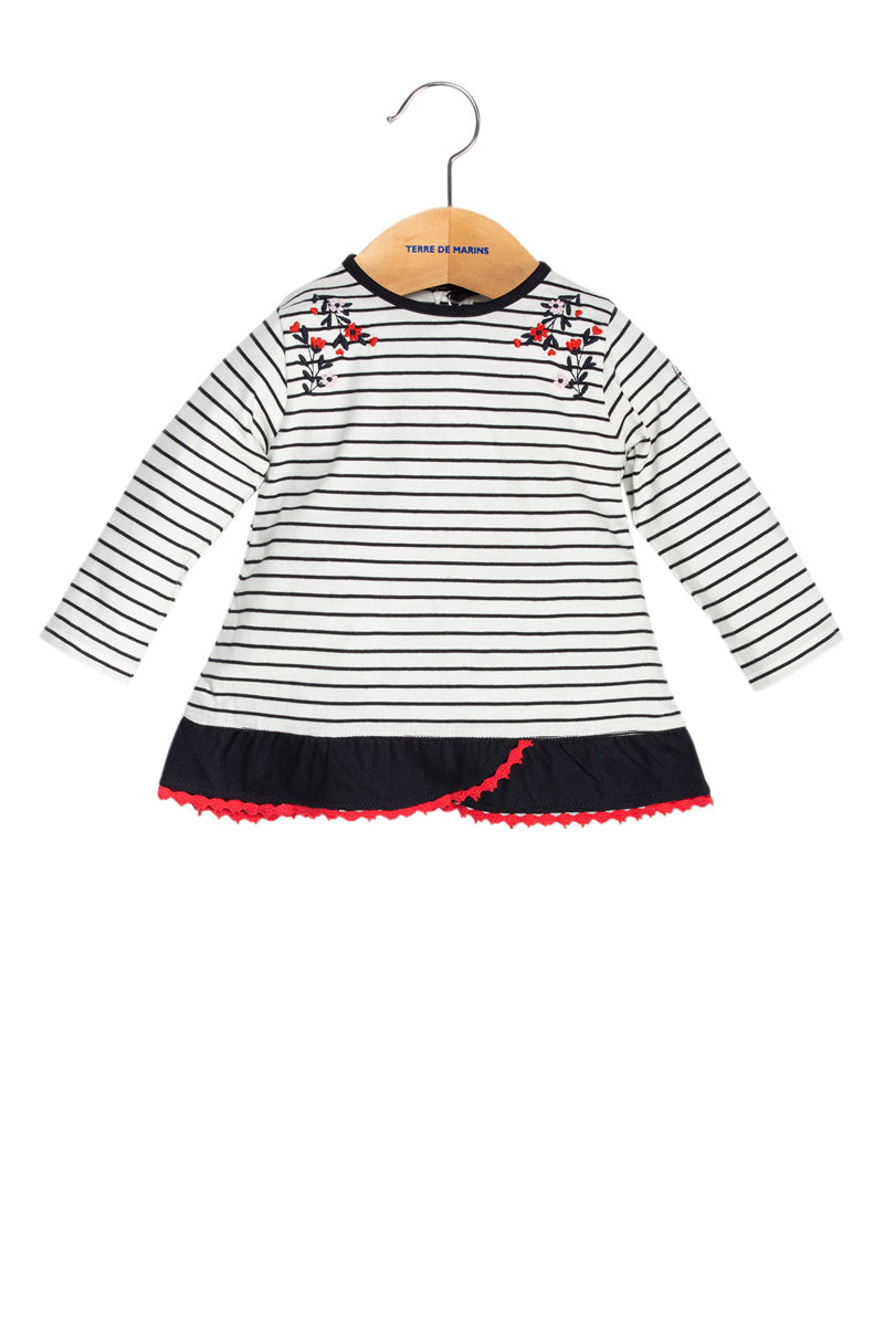 Robe Melba Bleu marine et écru