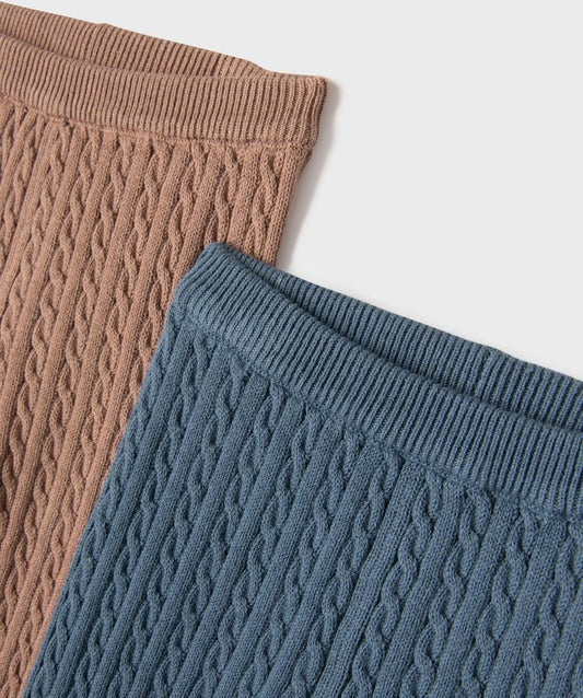 Lot de 2 pantalons torsadés marron et bleu marine
