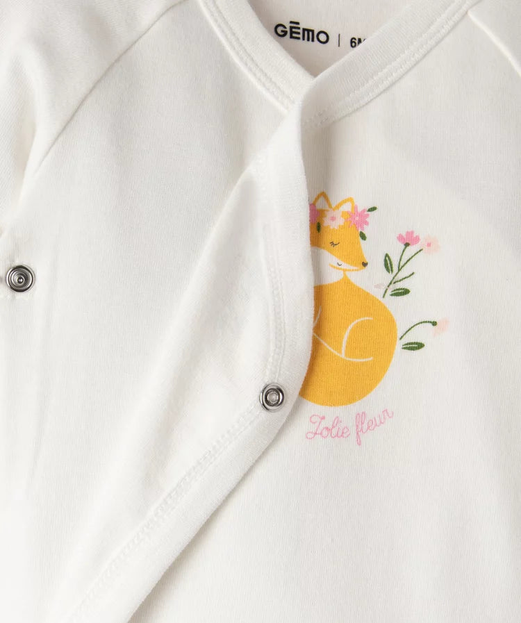 Kit naissance 3 pièces:grenouillère (moufles intégrées,body ML et bonnet rose et blanc
