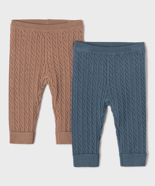 Lot de 2 pantalons torsadés marron et bleu marine. Filou et Loulou. Dakar-Sénégal 