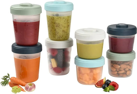 Lot de 8 pots de conservation clip(4×150ml et 4×250ml),BÉABA