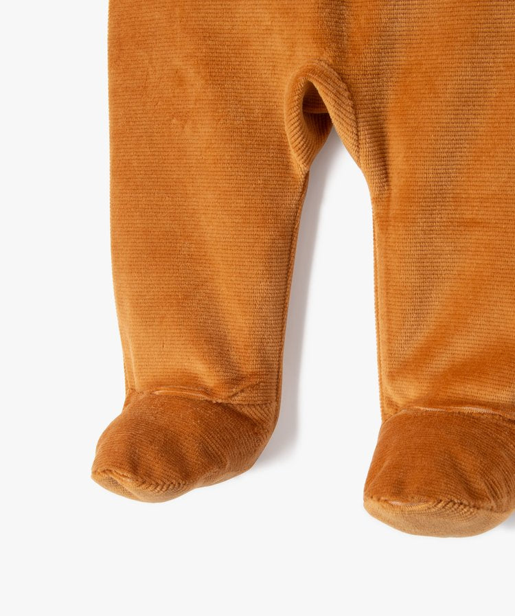 Pyjama 2 pièces: T-shirt écru et pantalon a pied marron