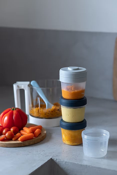 Lot de 4 pots de conservation clip,(4×150ml 1er âge.BÉABA