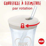 Tasse d'apprentissage , Action Cup gris avec paille 12mois et + Nuk