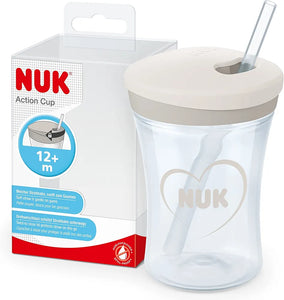 Tasse d'apprentissage Nuk action cup paille 12M 230ml gris Dakar-Sénégal  Filou et Loulou 