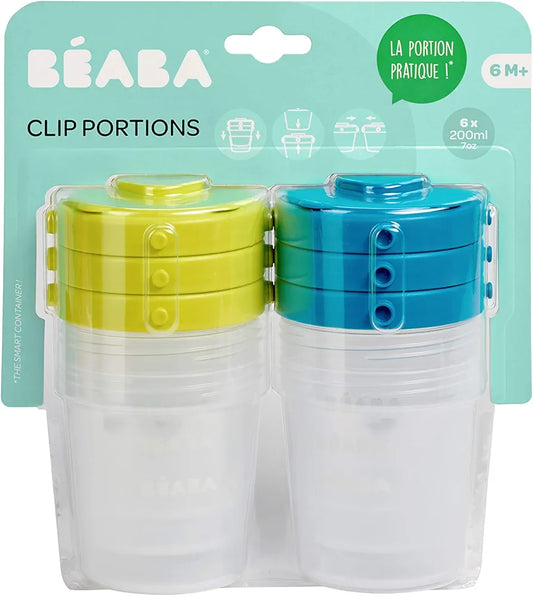 Lot de 6 pots de conservation clip,200ml. BÉABA