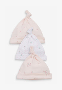 Lot de 3 bonnets rose