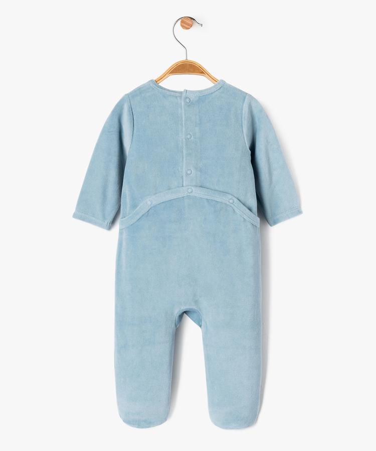 Grenouillère bleu clair en velours