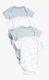 Lot de 4 Bodys blanc et bleu