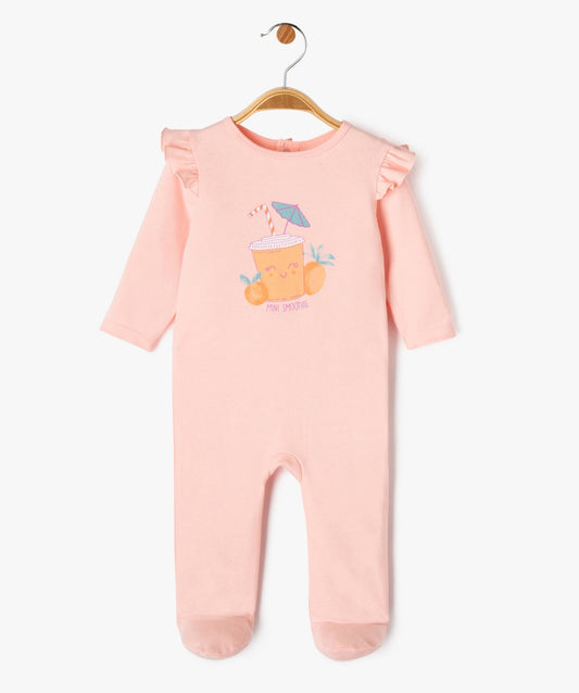 Grenouillère rose avec volants