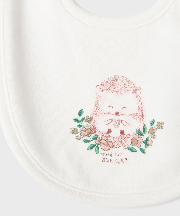 Lot de 3 bavoirs de naissance blanc et marron