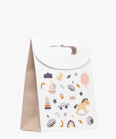 Sac cadeau en carton imprimé jouets
