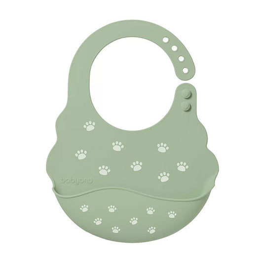 Bavoir Récupérateur ajustable en silicone vert, Babyono ,Dakar-Sénégal 